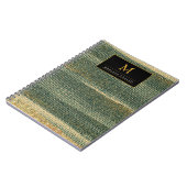 エレガントな緑の筆（金と黒の装飾付き） ノートブック (左側)