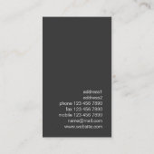 エレガントな緑の緯度および経度の名刺 名刺 (裏面)