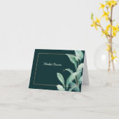 エレガントな緑の草木によって折られる文房具は梳きます カード (黄色い花)