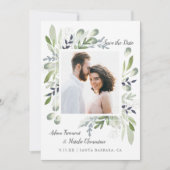 エレガントな緑の草木は日付を救います セーブザデート (正面)