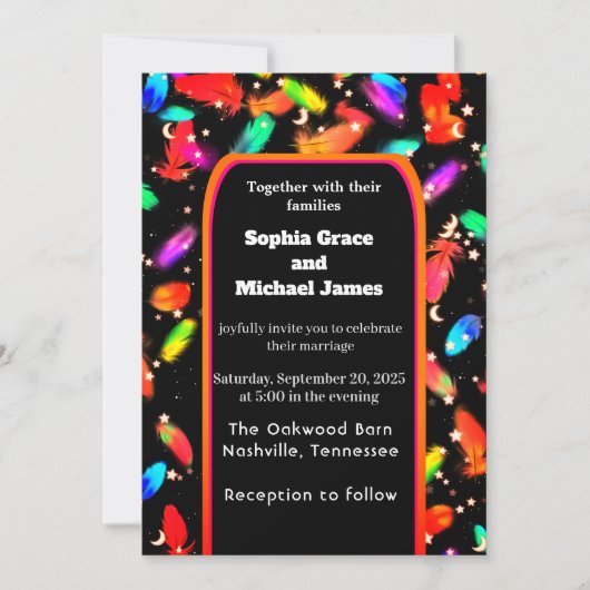 エレガントな緑の葉の自然デザイン | ミニマルボタニカル 招待状 (正面)