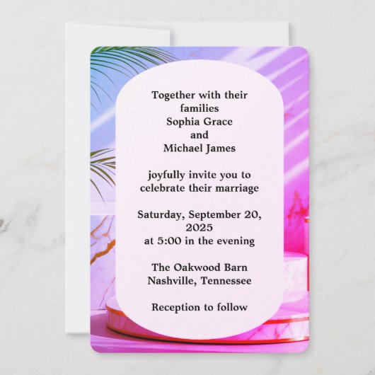 エレガントな緑の葉の自然デザイン | ミニマルボタニカル 招待状 (正面)