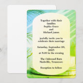 エレガントな緑の葉の自然デザイン | ミニマルボタニカル 招待状 (正面/裏面)