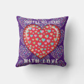 エレガントな編集可能なシンプルハートデザイン クッション (裏面)