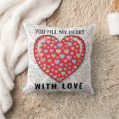 エレガントな編集可能なシンプルハートデザイン クッション (ブランケット)