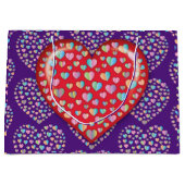 エレガントな編集可能なシンプルハートデザイン ラージペーパーバッグ (正面)