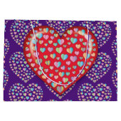 エレガントな編集可能なシンプルハートデザイン ラージペーパーバッグ (裏面)