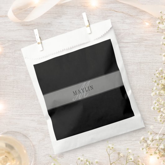 エレガントな編集可能なスクリプト ビジネス名/その他のテキスト フェイバーバッグ (クリップ留めされた状態)