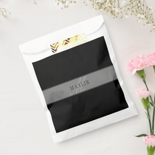 エレガントな編集可能なスクリプト ビジネス名/その他のテキスト フェイバーバッグ (封をした状態)