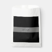 エレガントな編集可能なスクリプト ビジネス名/その他のテキスト フェイバーバッグ (正面)