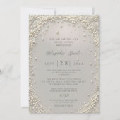 エレガントな編集可能なパステル・ブラッシュ・パールとダイヤモンド 招待状 (正面)