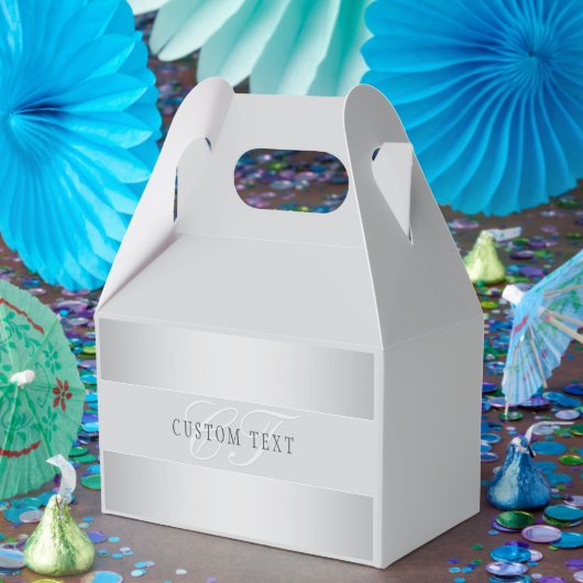 エレガントな編集可能なモノグラムスクリプトの書き方 | グレー フェイバーボックス (パーティー)