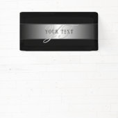 エレガントな編集可能なモノグラムスクリプトライティング | ブラック 横断幕 (インサイチュ)