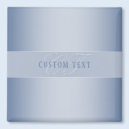 エレガントな編集可能なモノグラムスクリプトライティング | 青 マグネット