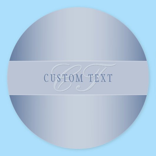 エレガントな編集可能なモノグラムスクリプトライティング | 青 ラウンドシール