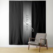 エレガントな編集可能なモノグラムスクリプト書き文字 | ブラック タペストリー (インサイチュ)