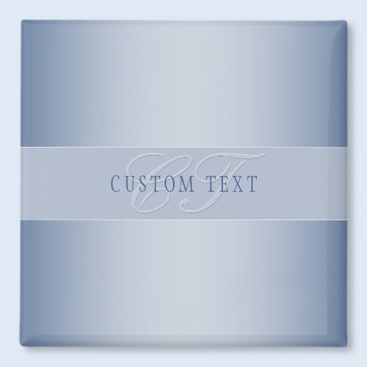 エレガントな編集可能なモノグラムスクリプト書き文字 | 青 マグネット