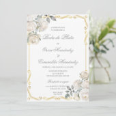 エレガントな編集可能な銀婚式テンプレート 招待状 (スタンド正面)