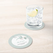 エレガントな美しいユーカリ水彩画アート ラウンドペーパーコースター (インサイチュ)