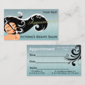 エレガントな美容師のアポイントメントカード 予約カード (正面/裏面)