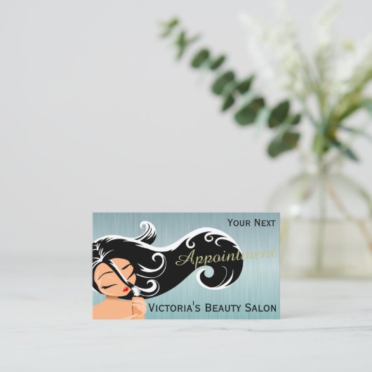 エレガントな美容師のアポイントメントカード 予約カード (スタンド正面)