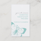 エレガントな美容師の蝶青くシンプルなかわいらしい 名刺 (裏面)