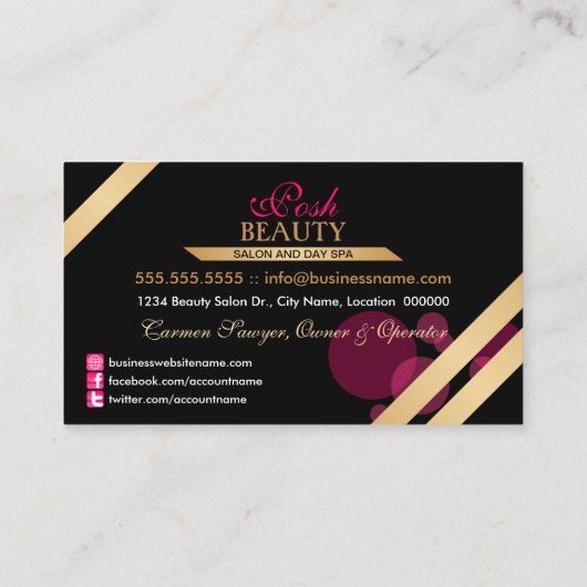 エレガントな美容院 名刺 (裏面)