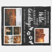 エレガントな肉球の足跡　ペットの思い出　写真入り記念品 フリースブランケット (正面(横))