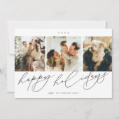 エレガントな脚本の最も幸せな休日3家族の写真 シーズンカード (正面)