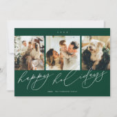 エレガントな脚本の最も幸せな休日3家族の写真 シーズンカード (正面)