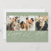 エレガントな脚本の最も幸せな休日3家族の写真 シーズンカード (正面)