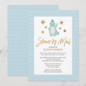 エレガントな脚本 かわいい青い恐竜 シャワー 郵便で 招待状 (正面/裏面)