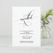 エレガントな脚本　結婚式中止のお知らせ 招待状 (スタンド正面)