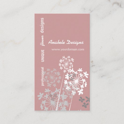 エレガントな自然の春の夏の庭の花柄 名刺 (正面)