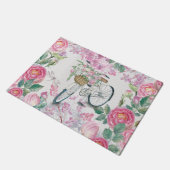 エレガントな自転車および花 ドアマット (アングル)