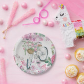 エレガントな自転車および花 ペーパープレート (パーティー)