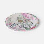 エレガントな自転車および花 ペーパープレート (アングル)