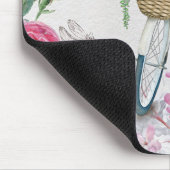 エレガントな自転車および花 マウスパッド (コーナー)