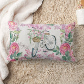 エレガントな自転車および花 ランバークッション (ブランケット)