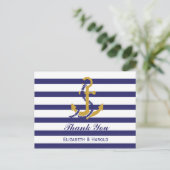 エレガントな航海ウェディング感謝 ポストカード (スタンド正面)