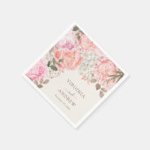エレガントな芍薬の結婚式 スタンダードカクテルナプキン (角)