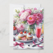 エレガントな芍薬の花の誕生日ブランチ 招待状 (裏面)