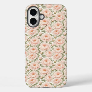 エレガントな芍薬の花柄 iPhone 16 PLUSケース