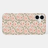 エレガントな芍薬の花柄 iPhoneケース (裏面横)