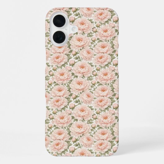 エレガントな芍薬の花柄 iPhoneケース (裏面)