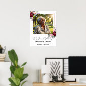 エレガントな芍薬 ゴールドフレーム 写真 葬儀  ポスター (ホームオフィス)