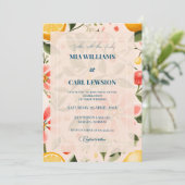 エレガントな花とバラ色のウェディング招待状 招待状 (スタンド正面)