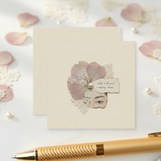 エレガントな花と浮世絵のコラージュ エンクロージャーカード