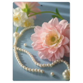 エレガントな花と真珠 クリップボード (裏面)