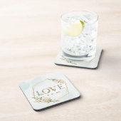 エレガントな花と緑とゴールド コースター (右側)